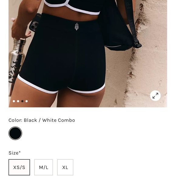 NEW Free People FP Movement Parisienne colorblock piping crop top hot short SET - Picture 5 of 12